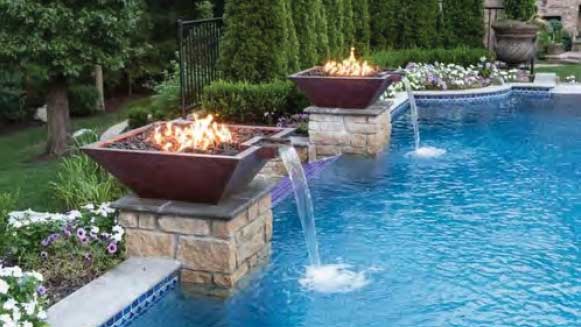 Hammered Water Fount & Fire Vessel